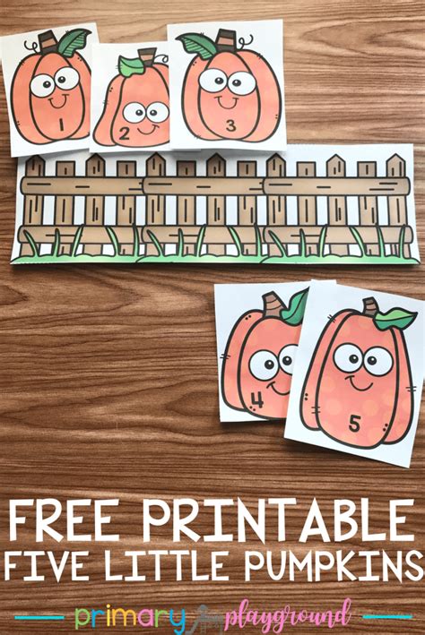 5 Little Pumpkins Sitting On A Gate Printable